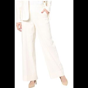 Studio Park x Leah Williams Women's Elevated WideLeg Trouser Ivory - Petite